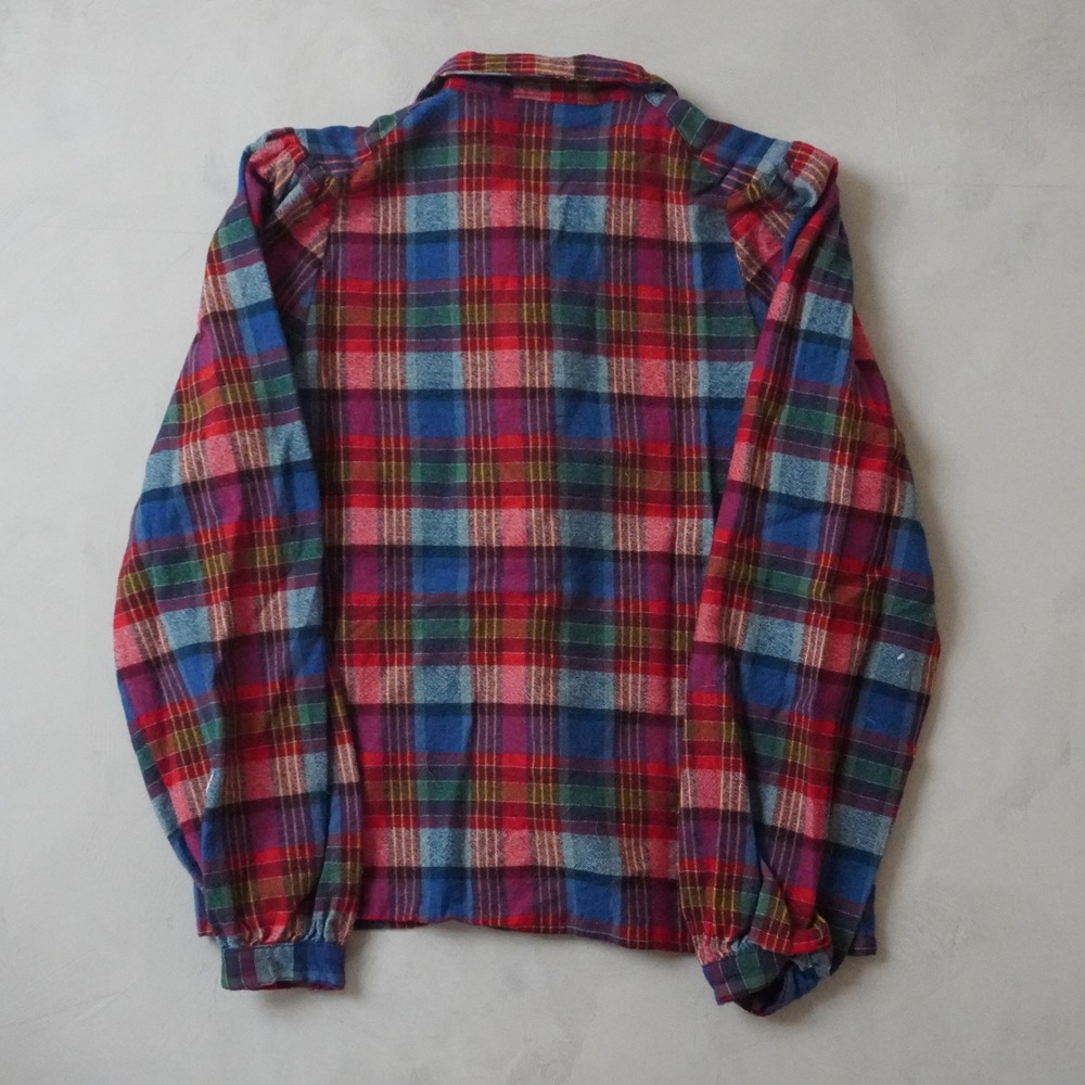 Vintage Marc D'Alcy Wool Plaid Shirt 10 Womens Medium Multi Color Button Up - Picture 3 of 8